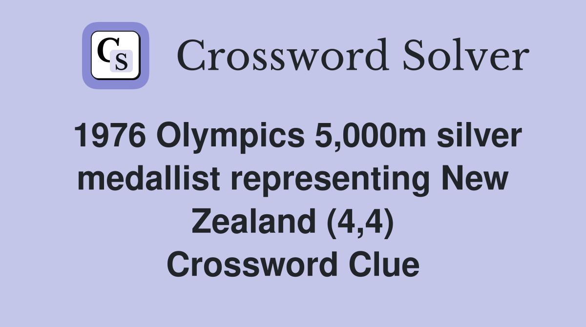 1976 Olympics 5,000m silver medallist representing New Zealand (4,4